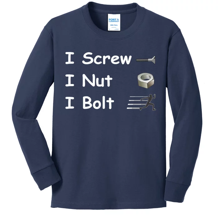 Screw A Nut Bolt Kids Long Sleeve Shirt