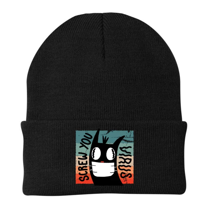 Screw You Virus Cat Knit Cap Winter Beanie