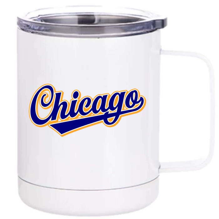 Script Chicago Logo Front & Back 12oz Stainless Steel Tumbler Cup