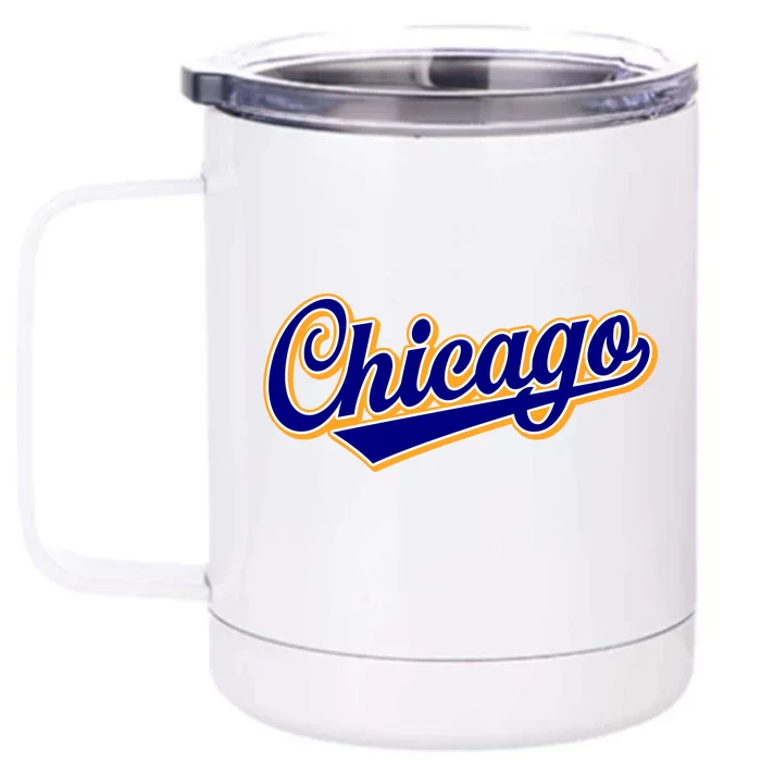 Script Chicago Logo Front & Back 12oz Stainless Steel Tumbler Cup