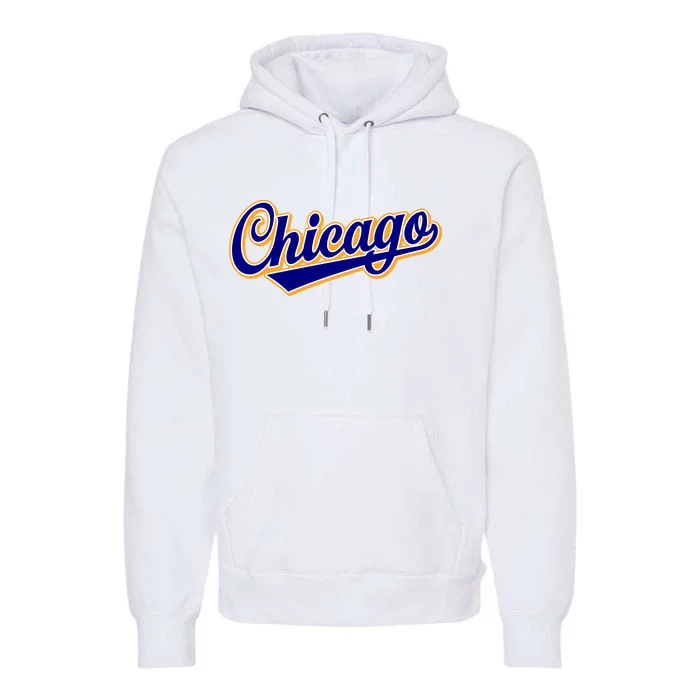 Script Chicago Logo Premium Hoodie