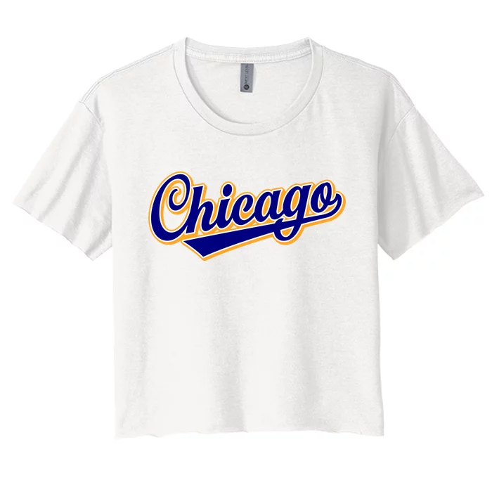 Script Chicago Logo Women's Crop Top Tee