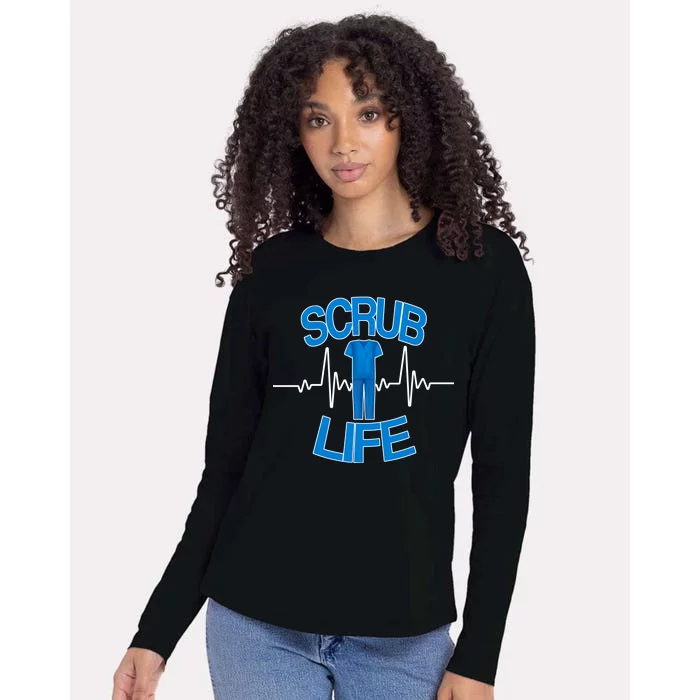 Scrub Life Womens Cotton Relaxed Long Sleeve T-Shirt