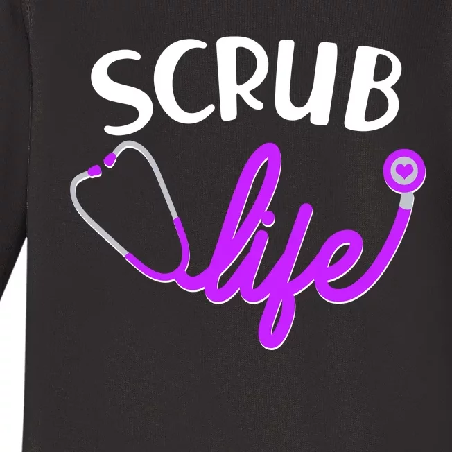 Scrub Life Stethoscope Baby Long Sleeve Bodysuit