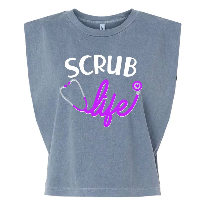 Scrub Life Stethoscope Garment-Dyed Women's Muscle Tee