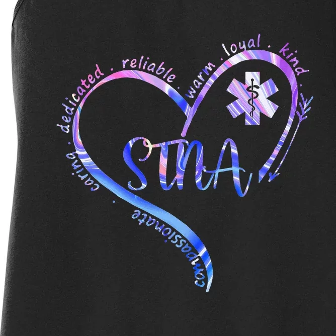 STNA Compassionate State Tested Nursing Assistant NURSE DAY Women's Racerback Tank