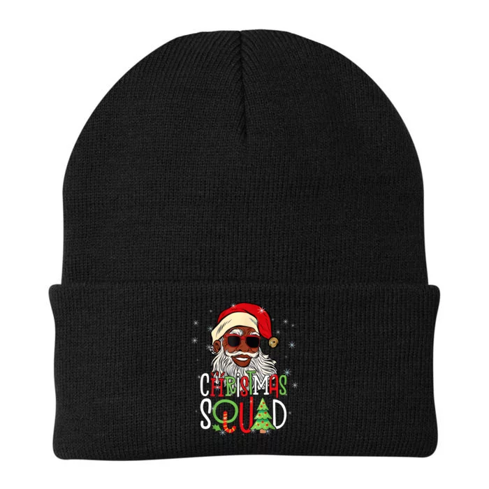 Santa Christmas Squad Black African American Pajamas Knit Cap Winter Beanie