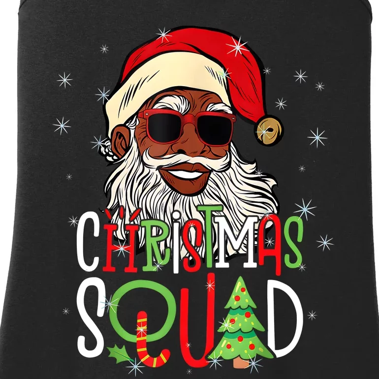 Santa Christmas Squad Black African American Pajamas Ladies Essential Tank