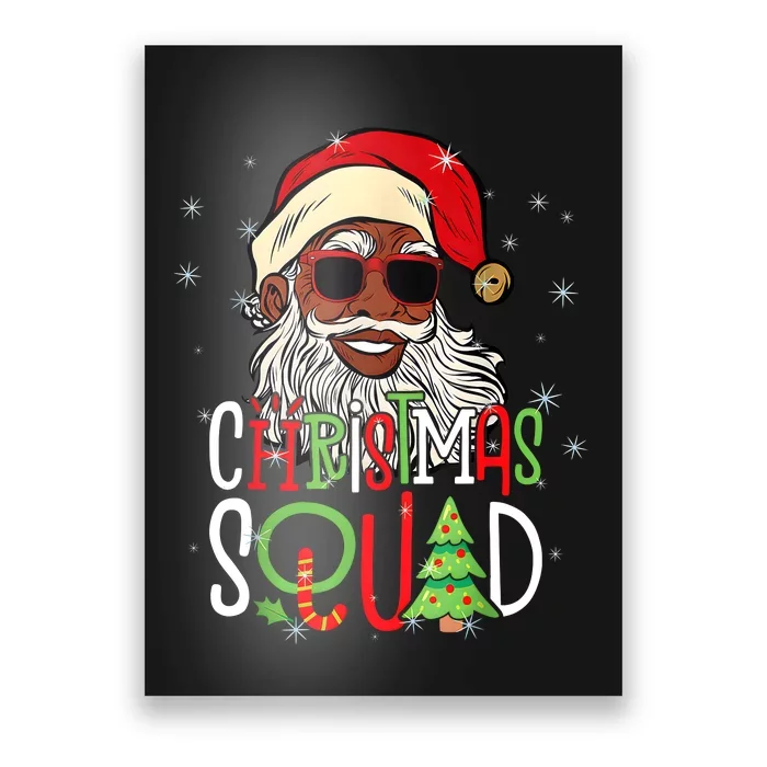 Santa Christmas Squad Black African American Pajamas Poster