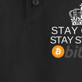 Stay Calm Stay Strong Bitcoin, HODL Crypto, DeFi, Blockchain Dry Zone Grid Performance Polo