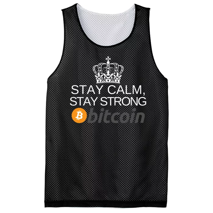 Stay Calm Stay Strong Bitcoin, HODL Crypto, DeFi, Blockchain Mesh Reversible Basketball Jersey Tank