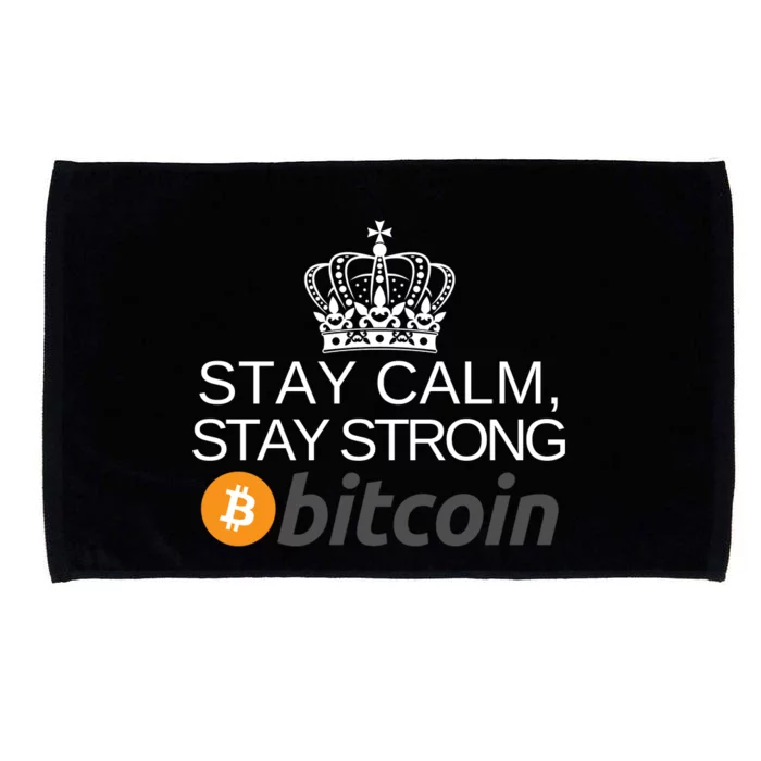 Stay Calm Stay Strong Bitcoin, HODL Crypto, DeFi, Blockchain Microfiber Hand Towel