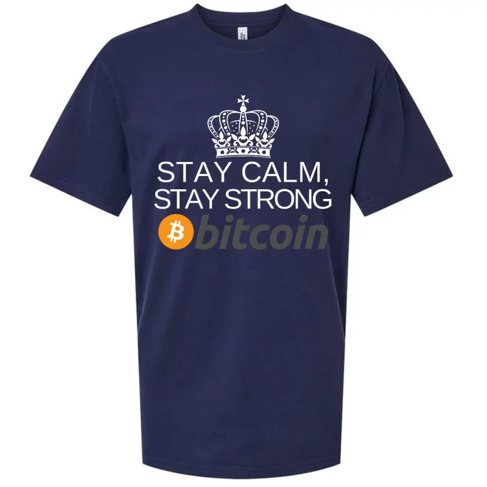 Stay Calm Stay Strong Bitcoin, HODL Crypto, DeFi, Blockchain Sueded Cloud Jersey T-Shirt