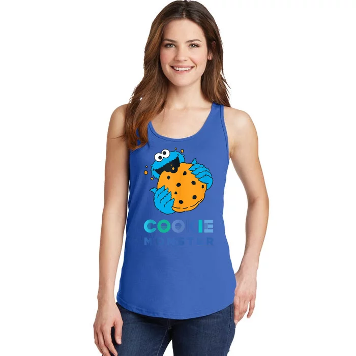 Sesame Cookie Street Monster With Big Cookie Ladies Essential Tank