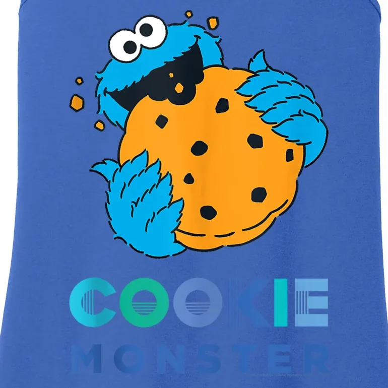 Sesame Cookie Street Monster With Big Cookie Ladies Essential Tank