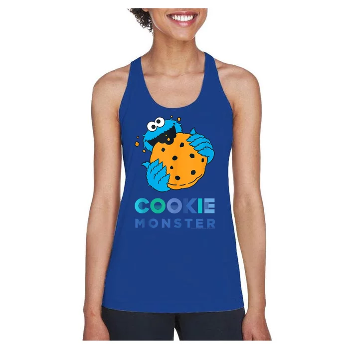 Sesame Cookie Street Monster With Big Cookie Women's Racerback Tank