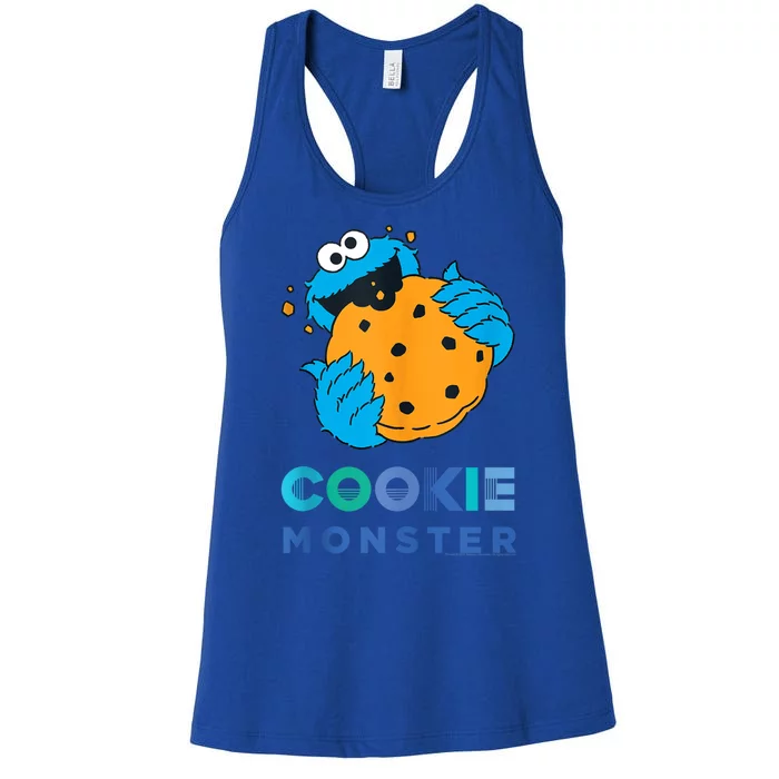 Sesame Cookie Street Monster With Big Cookie Women's Racerback Tank