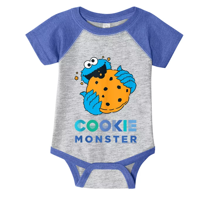 Sesame Cookie Street Monster With Big Cookie Infant Baby Jersey Bodysuit