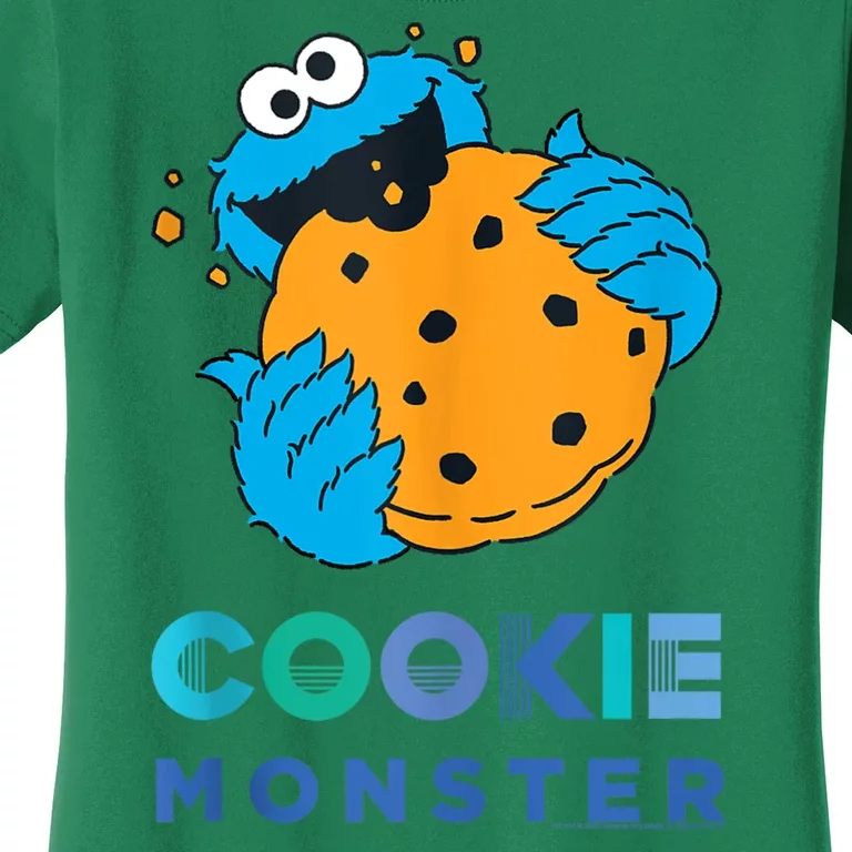 Sesame Cookie Street Monster With Big Cookie Women's T-Shirt