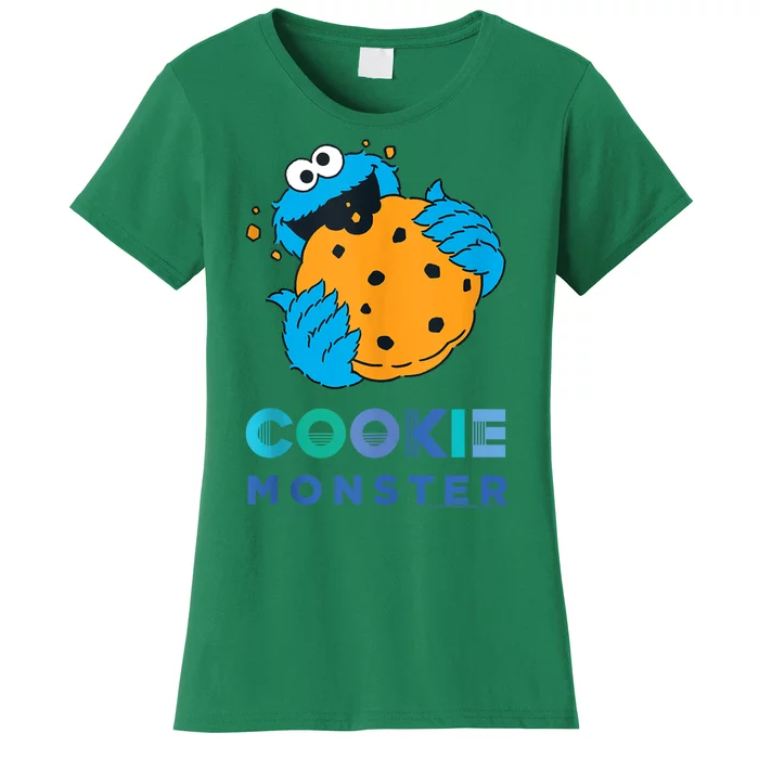 Sesame Cookie Street Monster With Big Cookie Women's T-Shirt