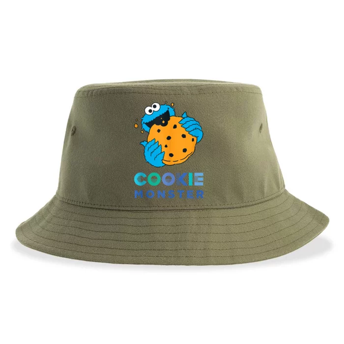 Sesame Cookie Street Monster With Big Cookie Sustainable Bucket Hat