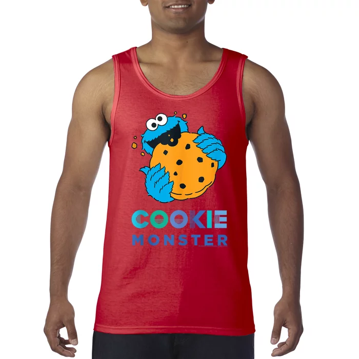 Sesame Cookie Street Monster With Big Cookie Tank Top