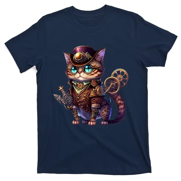 Steampunk Cat Steampunk Kitten Lovers Fantasy For Women T-Shirt