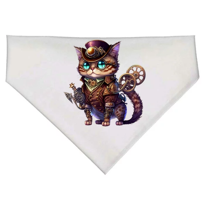 Steampunk Cat Steampunk Kitten Lovers Fantasy For Women USA-Made Doggie Bandana