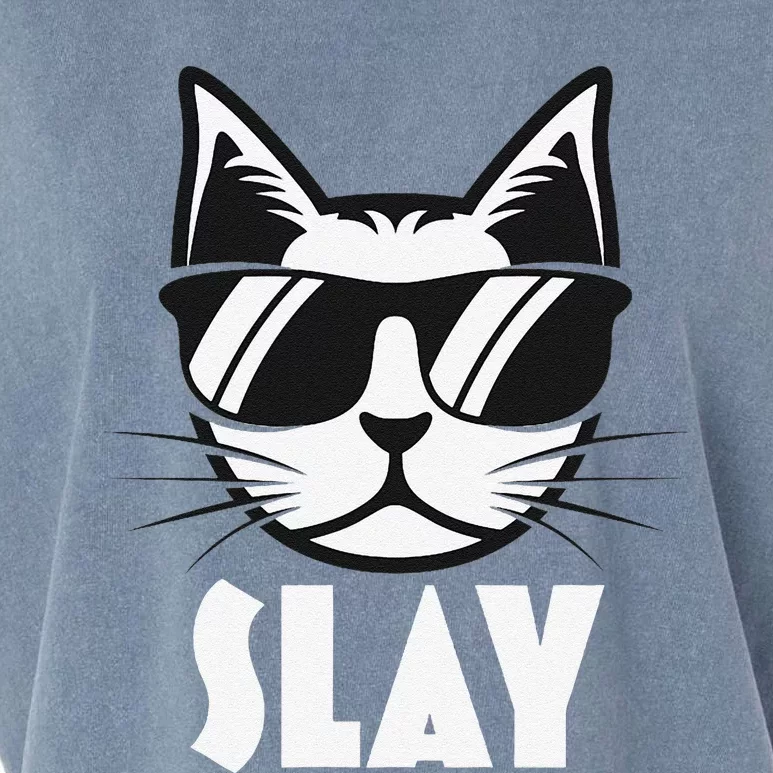 Slay Cat Slay Cat Slay Garment-Dyed Women's Muscle Tee