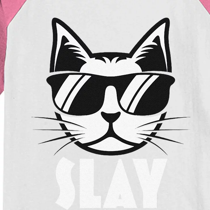 Slay Cat Slay Cat Slay Kids Colorblock Raglan Jersey