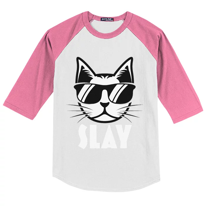 Slay Cat Slay Cat Slay Kids Colorblock Raglan Jersey