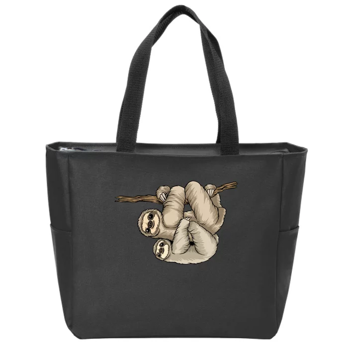 Sloth Couple Zip Tote Bag