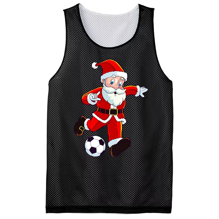 Soccer Christmas Santa Claus Funny Boy Girl Xmas Mesh Reversible Basketball Jersey Tank