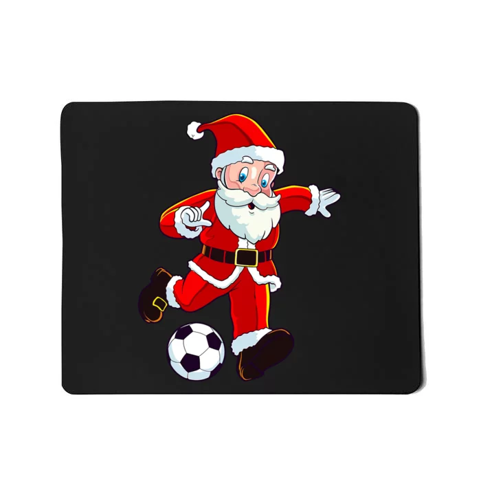 Soccer Christmas Santa Claus Funny Boy Girl Xmas Mousepad