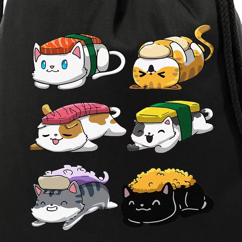 Sushi Cats Sushi Lover Cat Lover Kawaii Anime Neko Drawstring Bag