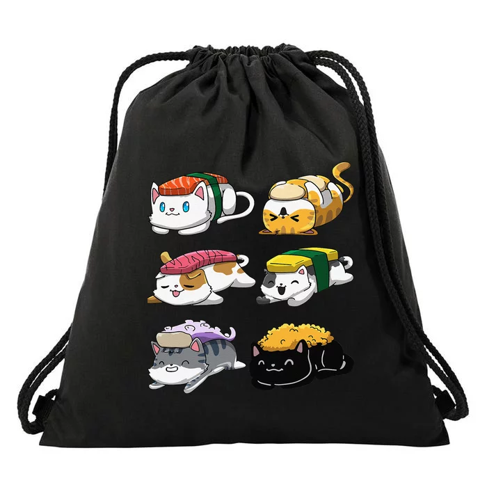 Sushi Cats Sushi Lover Cat Lover Kawaii Anime Neko Drawstring Bag