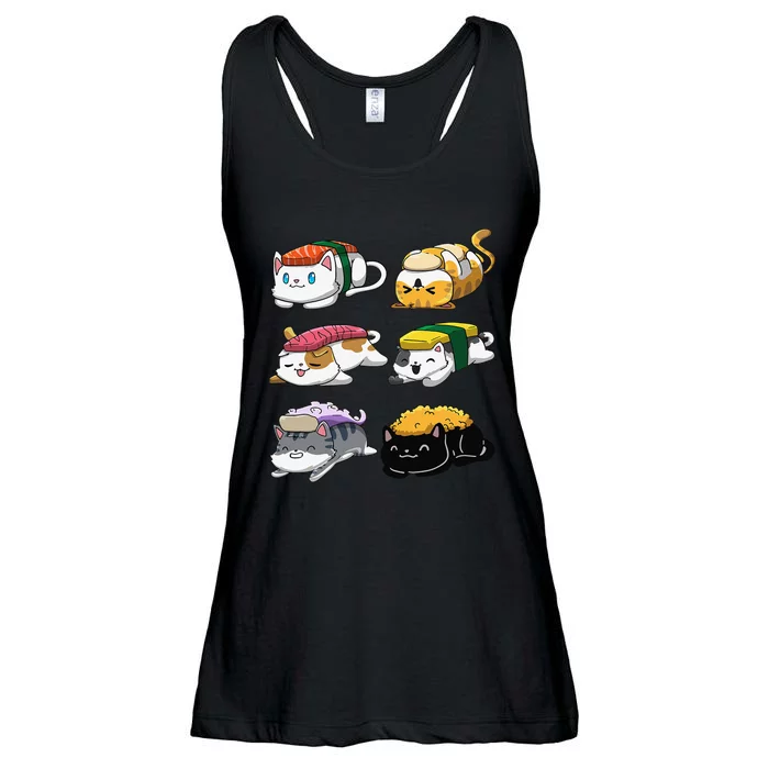 Sushi Cats Sushi Lover Cat Lover Kawaii Anime Neko Ladies Essential Flowy Tank