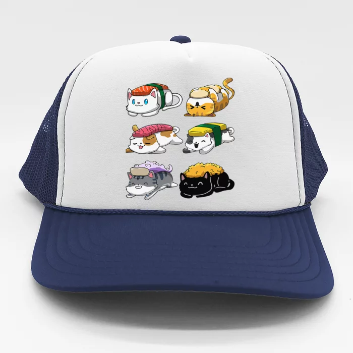 Sushi Cats Sushi Lover Cat Lover Kawaii Anime Neko Trucker Hat