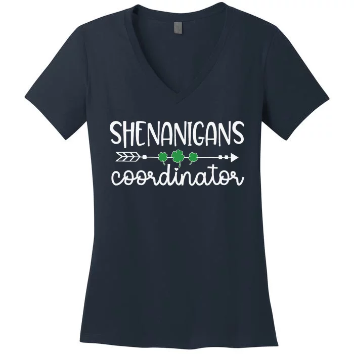 Shenanigans Coordinator St Patrick's Day For Teacher Women's V-Neck T-Shirt