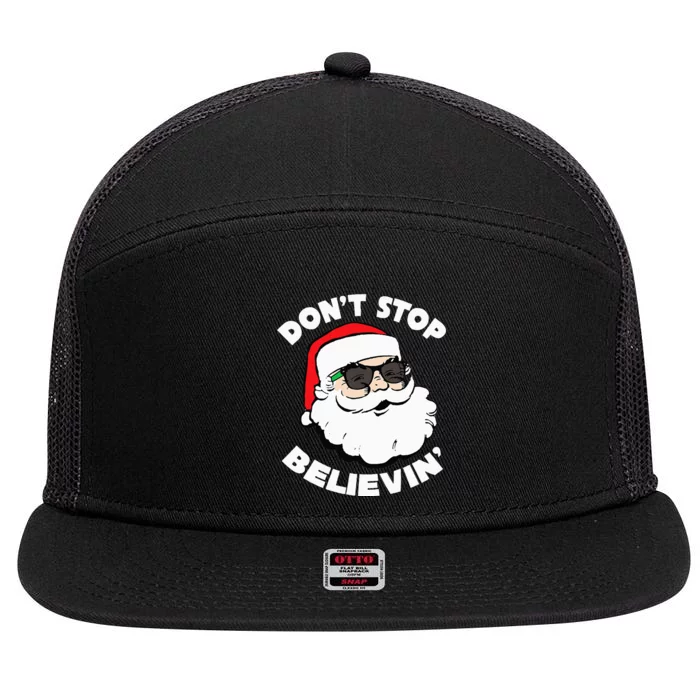 Santa Claus Sunglasses Funny DonT Stop Believing Santa 7 Panel Mesh Trucker Snapback Hat