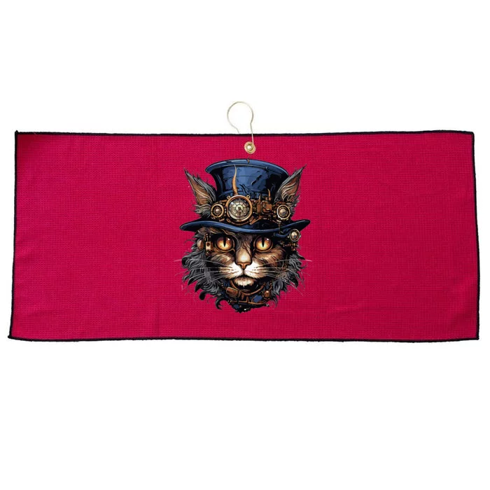 Steampunk Cat Large Microfiber Waffle Golf Towel