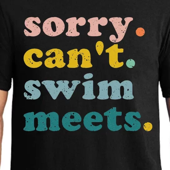 Sorry Cant Swim Meets Funny Retro Swimming Coach Swimmer Pajama Set