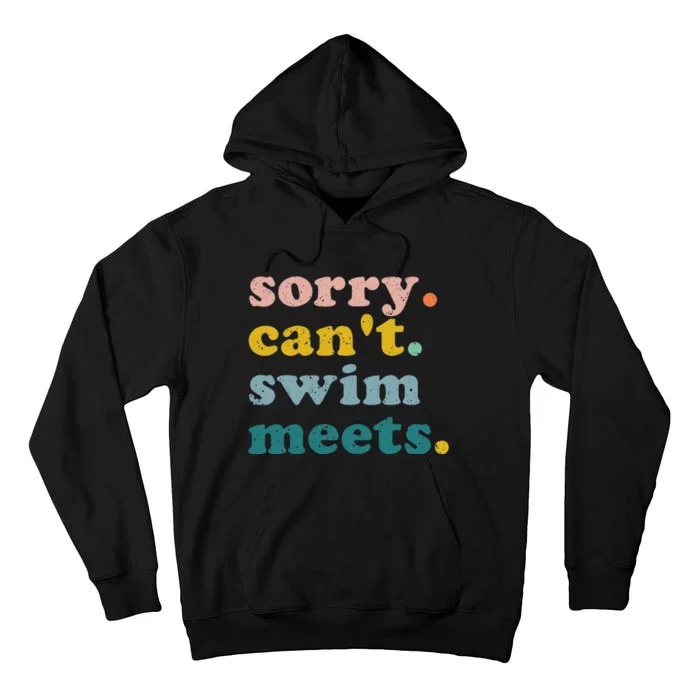 Sorry Cant Swim Meets Funny Retro Swimming Coach Swimmer Tall Hoodie