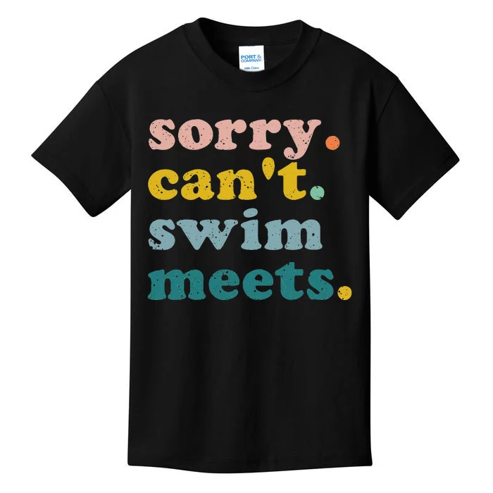 Sorry Cant Swim Meets Funny Retro Swimming Coach Swimmer Kids T-Shirt