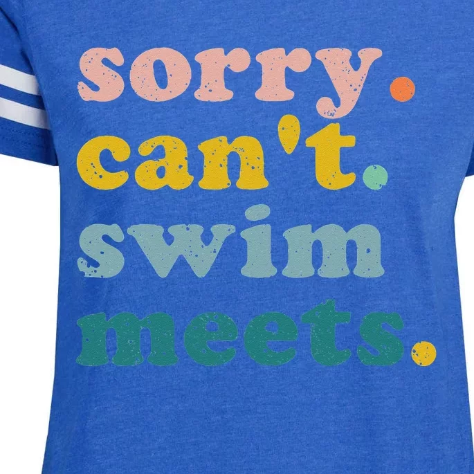 Sorry Cant Swim Meets Funny Retro Swimming Coach Swimmer Enza Ladies Jersey Football T-Shirt