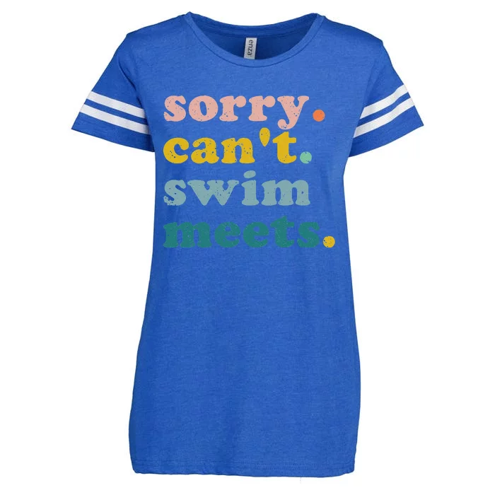 Sorry Cant Swim Meets Funny Retro Swimming Coach Swimmer Enza Ladies Jersey Football T-Shirt