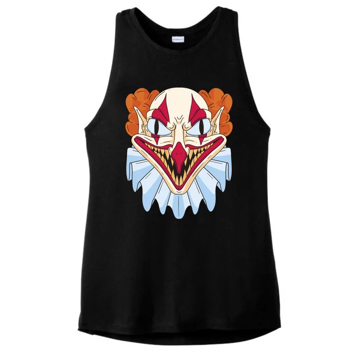 Scary Clown Smile Ladies Tri-Blend Wicking Tank