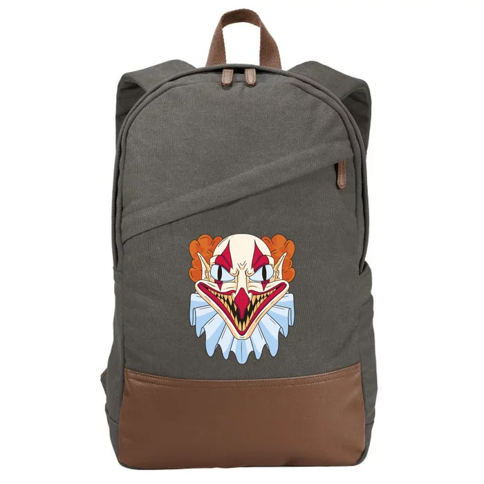 Scary Clown Smile Cotton Canvas Backpack