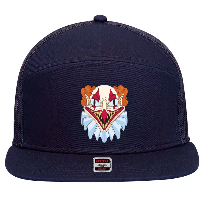 Scary Clown Smile 7 Panel Mesh Trucker Snapback Hat