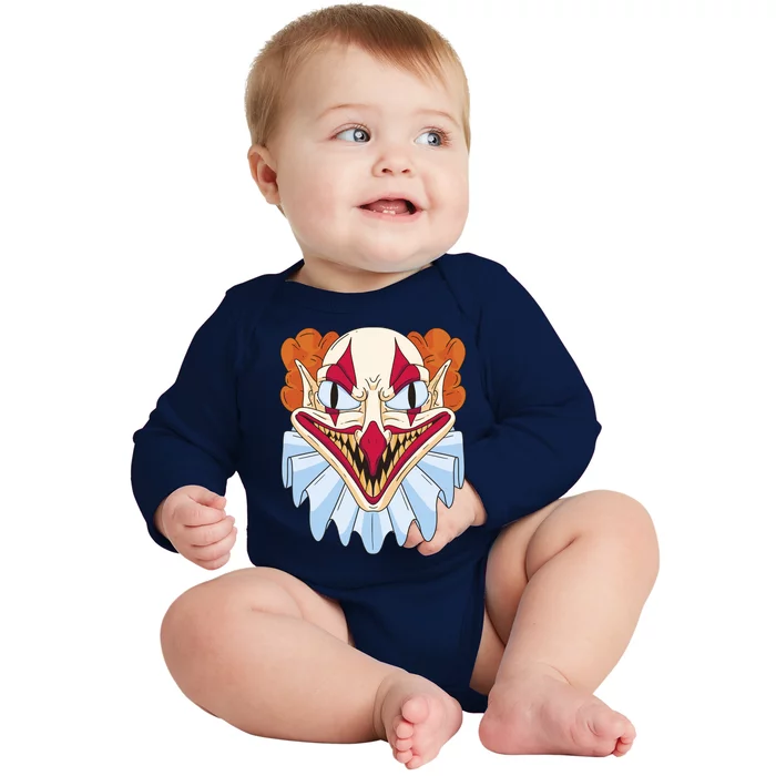 Scary Clown Smile Baby Long Sleeve Bodysuit